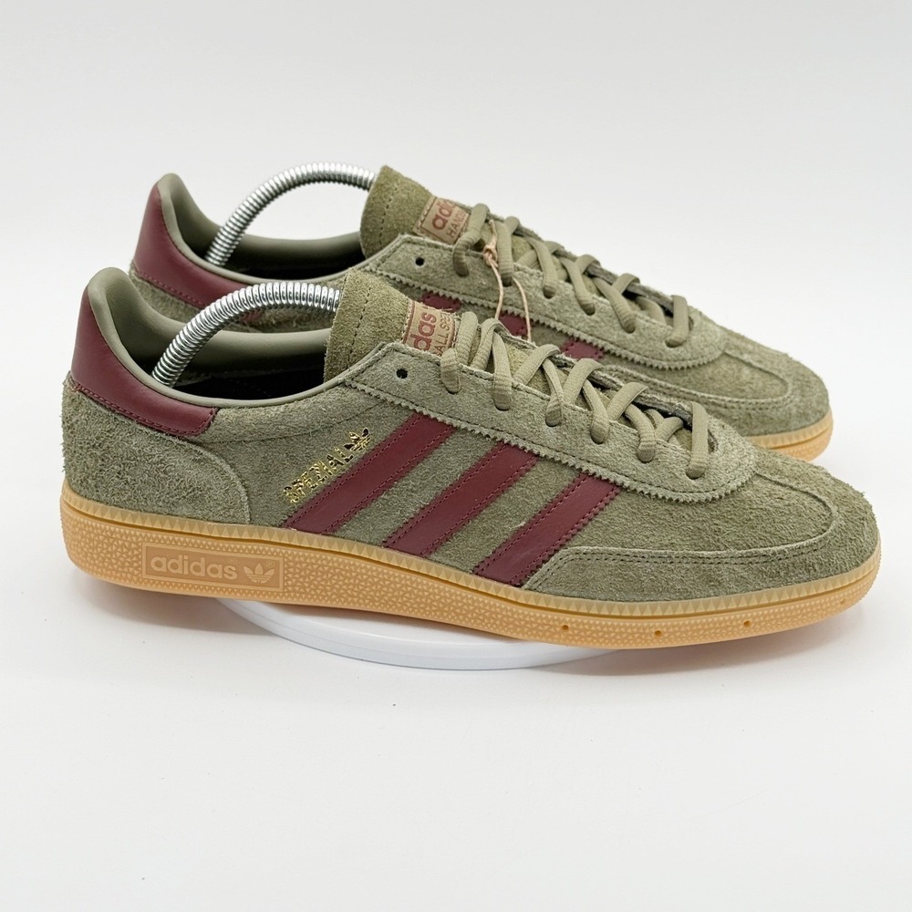Adidas Handball Spezial Mens Size 7.5 Focus Olive Gum Burgundy JQ8297‎ NEW
